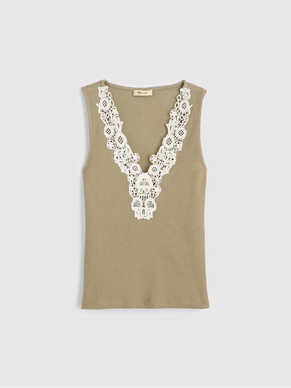 Madewell Lace-Trim V-Neck Tank S - Picture 6 of 9